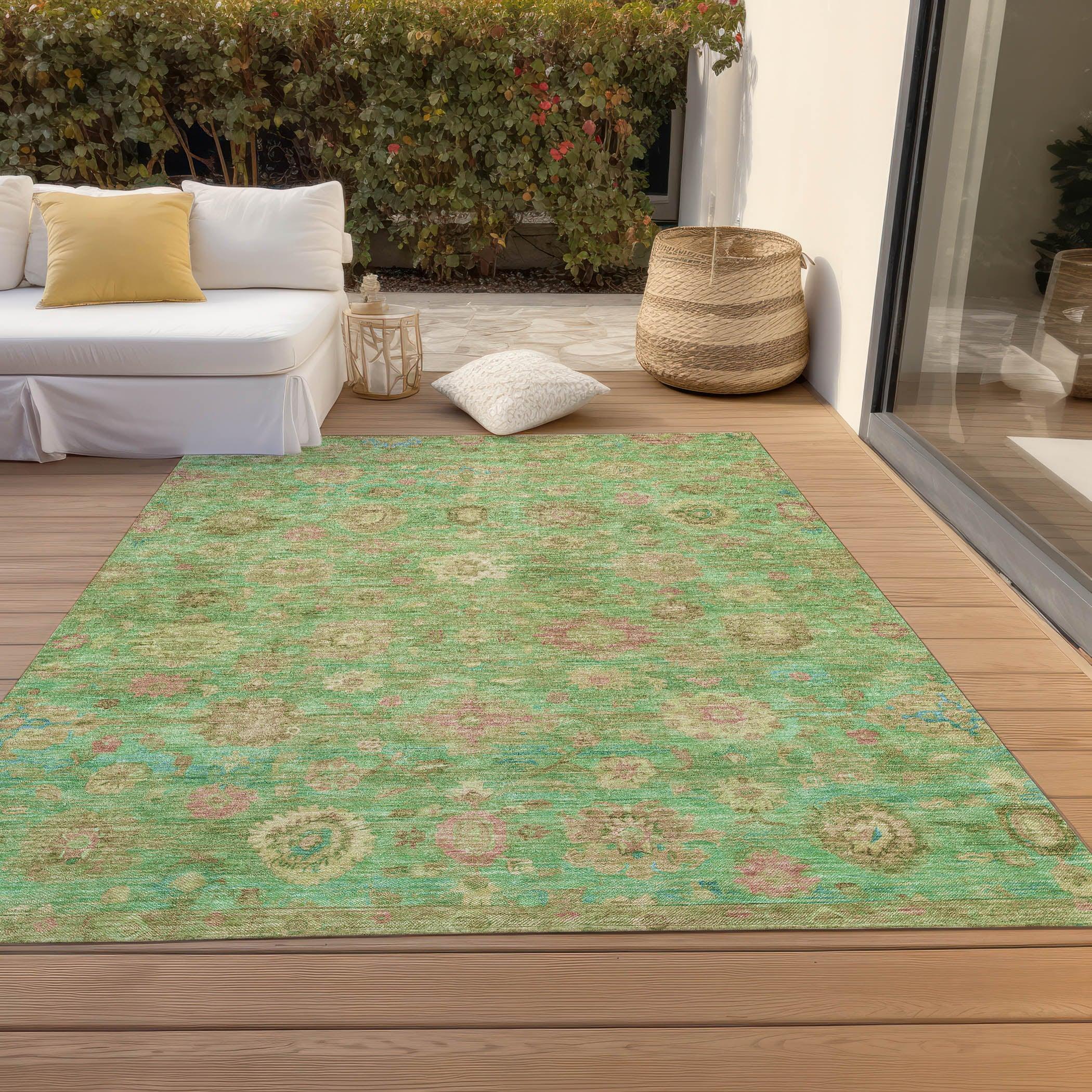 Addison Rugs Laeara Lime Washable Indoor-Outdoor Rug