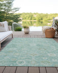 Addison Rugs Laeara Teal Washable Indoor-Outdoor Rug