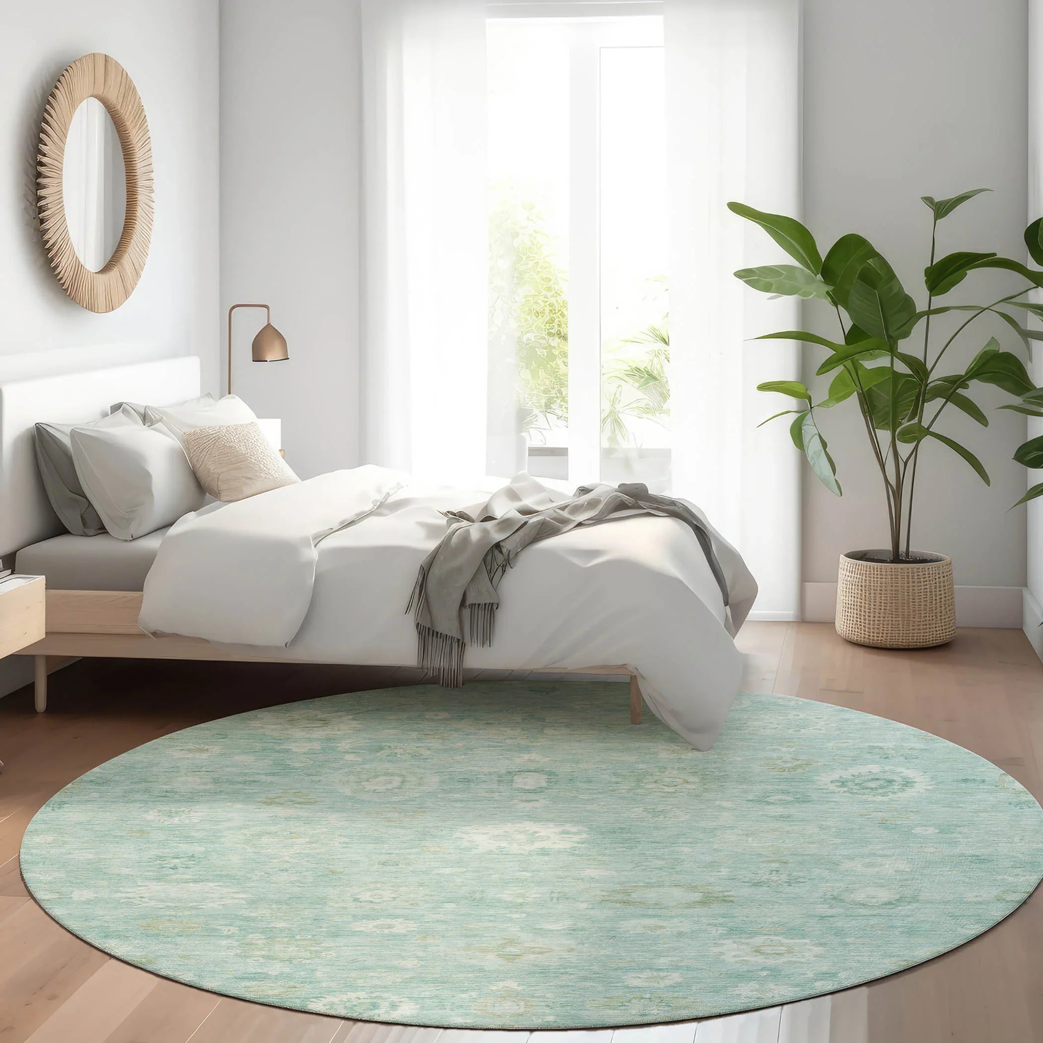 Addison Rugs Laeara Teal Washable Indoor-Outdoor Rug