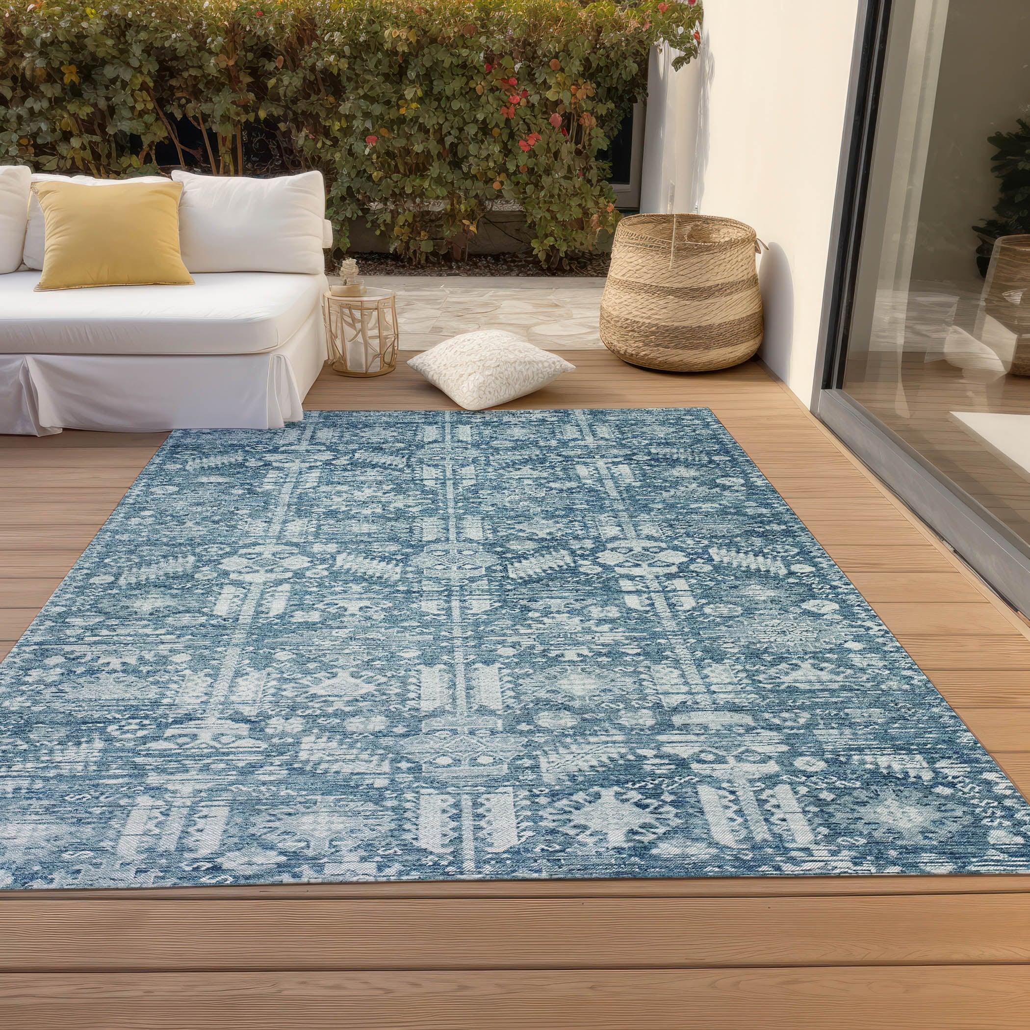 Addison Rugs Laearis Denim Washable Indoor-Outdoor Rug