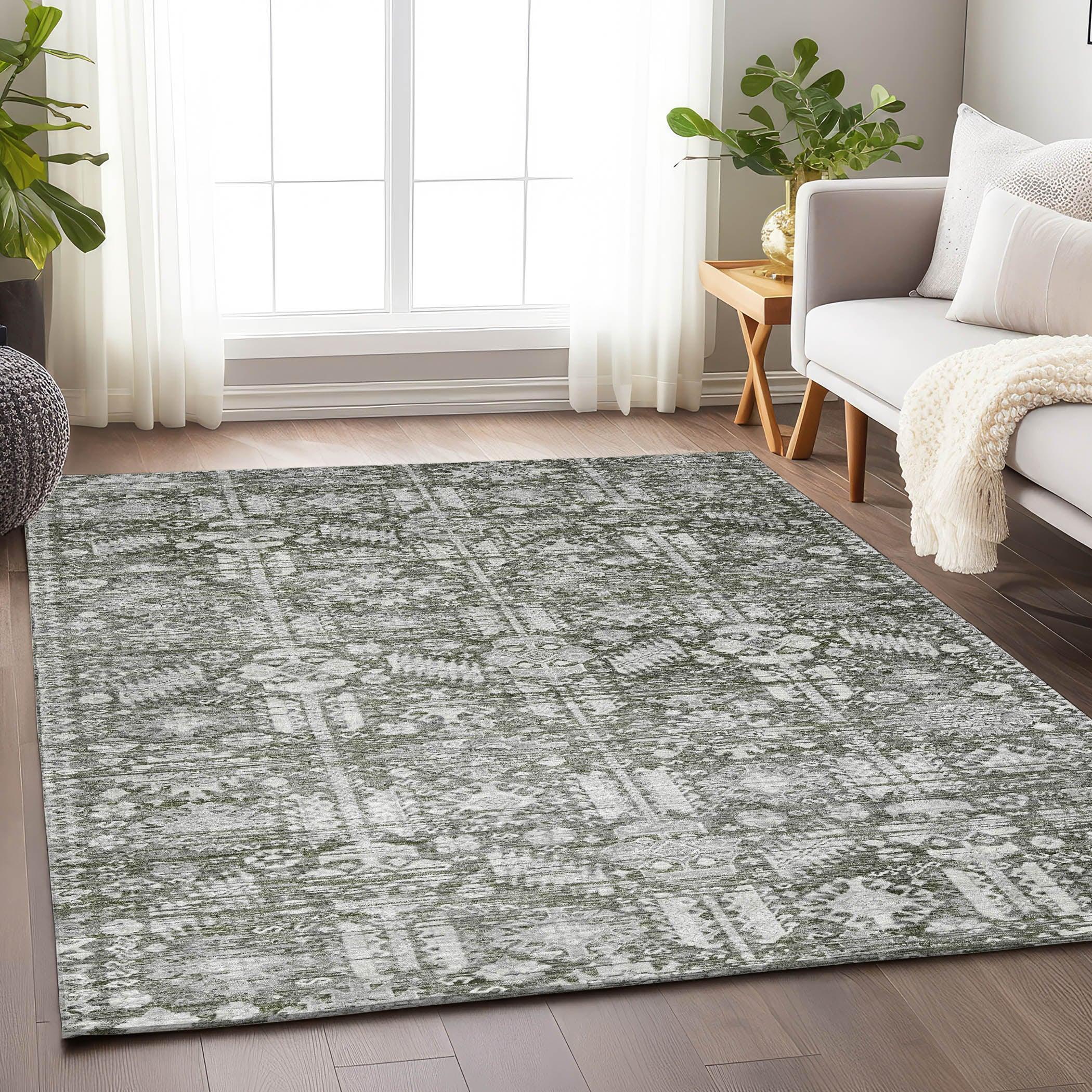 Addison Rugs Laearis Gray Washable Indoor-Outdoor Rug