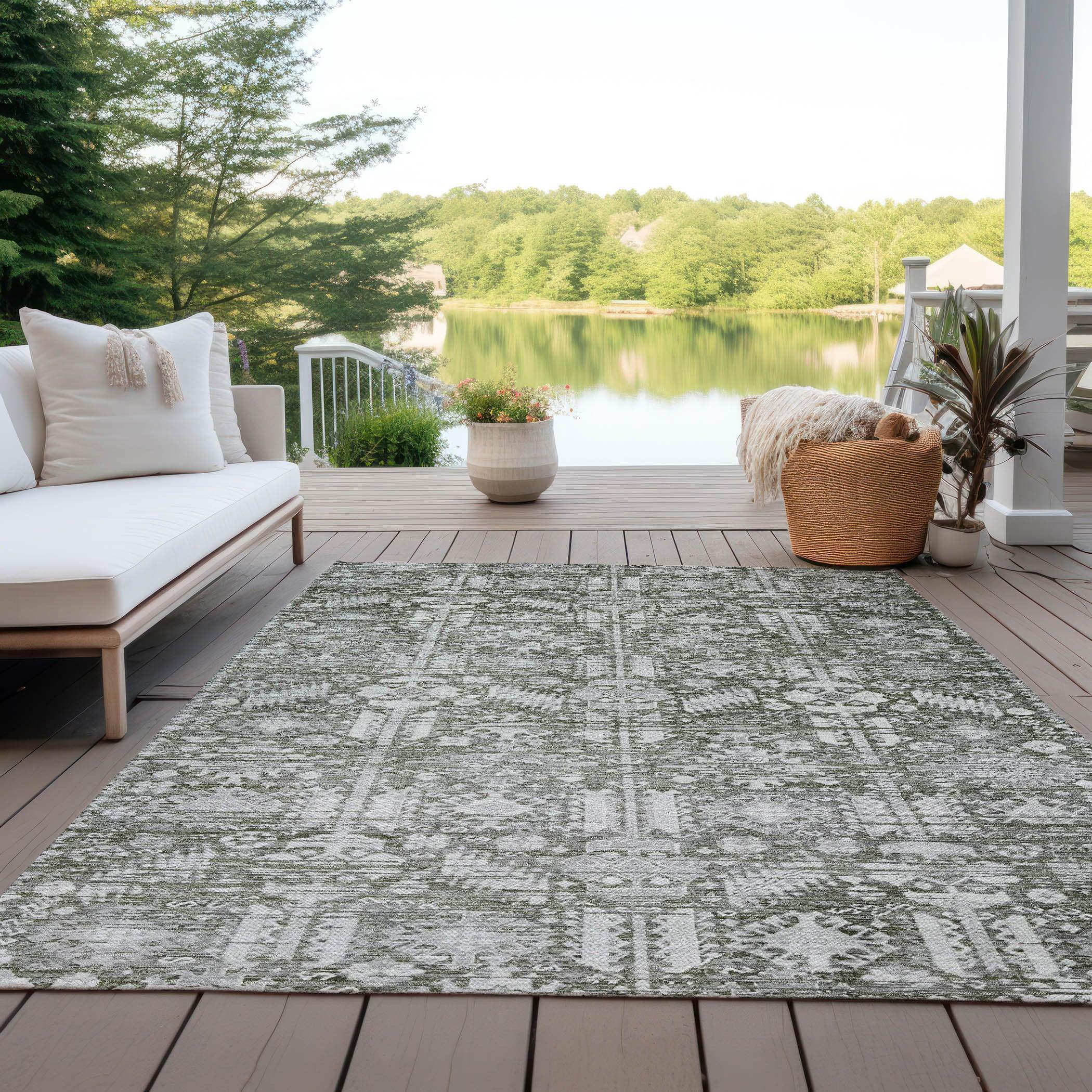 Addison Rugs Laearis Gray Washable Indoor-Outdoor Rug