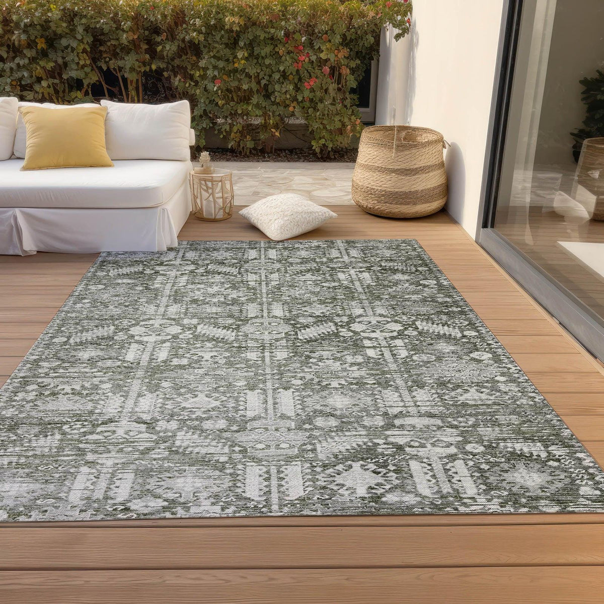 Addison Rugs Laearis Gray Washable Indoor-Outdoor Rug