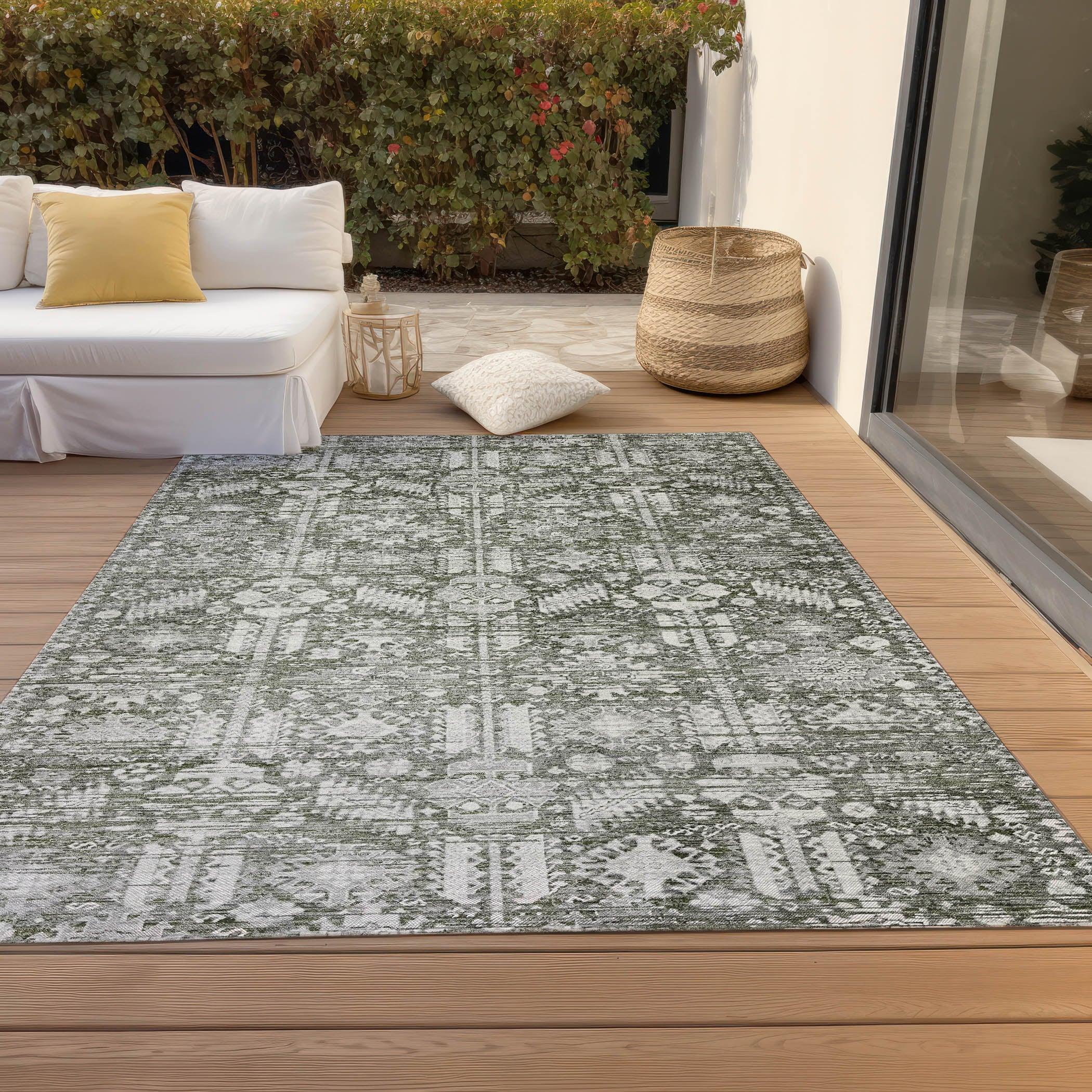 Addison Rugs Laearis Gray Washable Indoor-Outdoor Rug