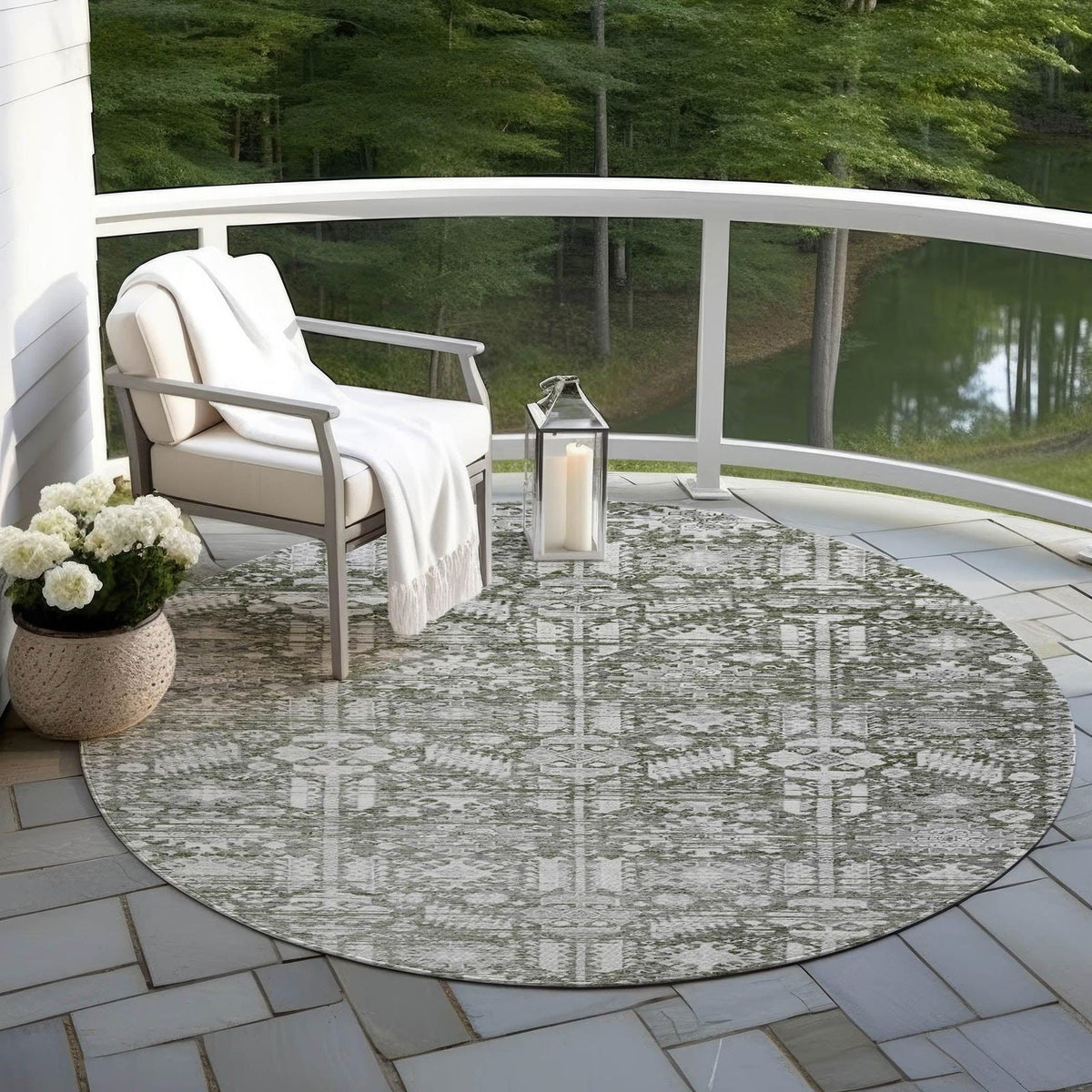 Addison Rugs Laearis Gray Washable Indoor-Outdoor Rug