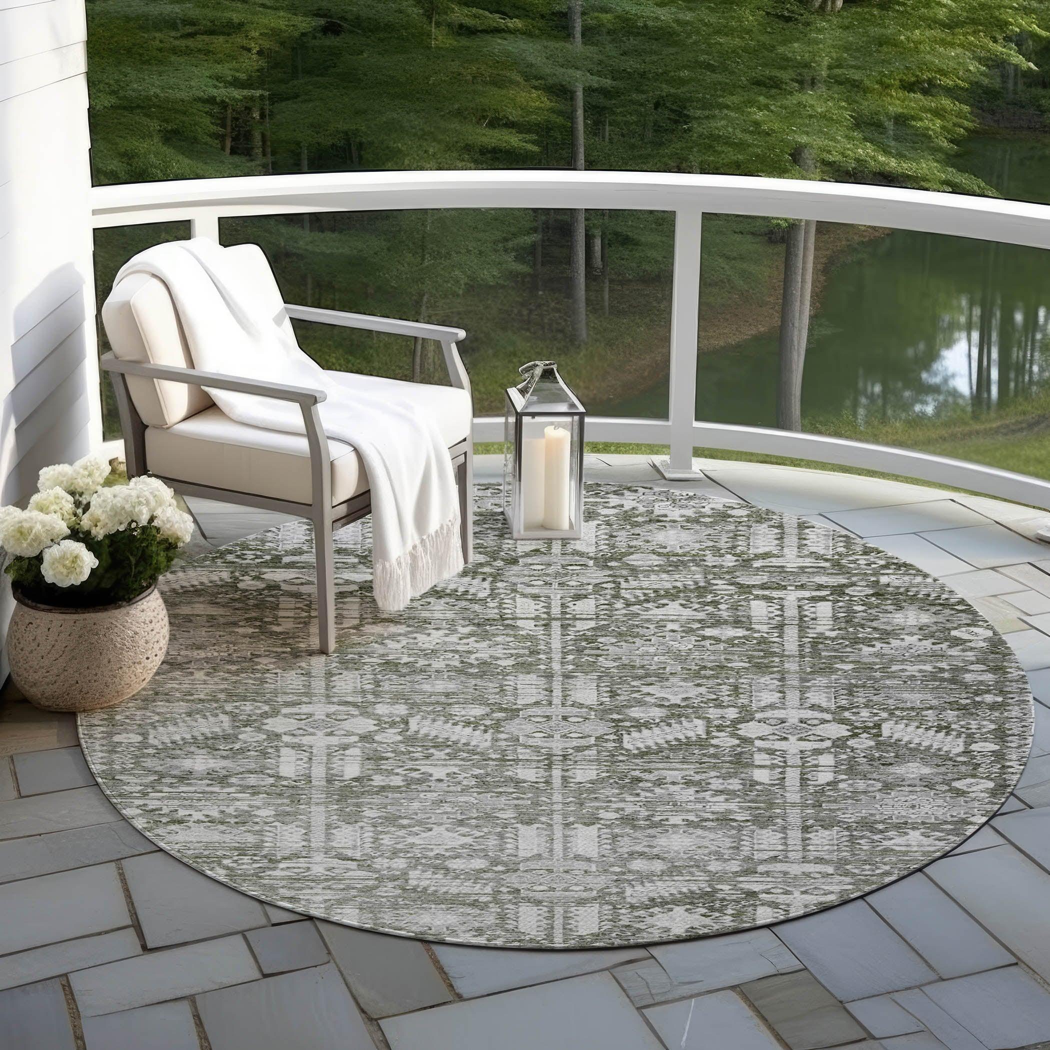 Addison Rugs Laearis Gray Washable Indoor-Outdoor Rug