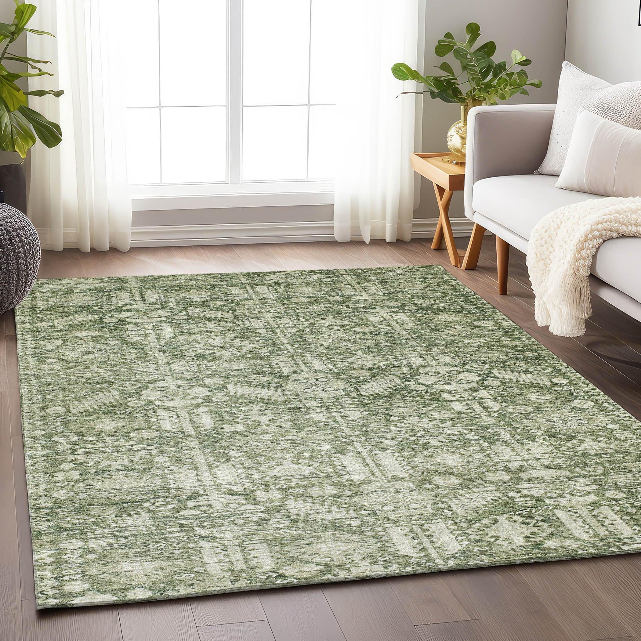 Addison Rugs Laearis Green Washable Indoor-Outdoor Rug