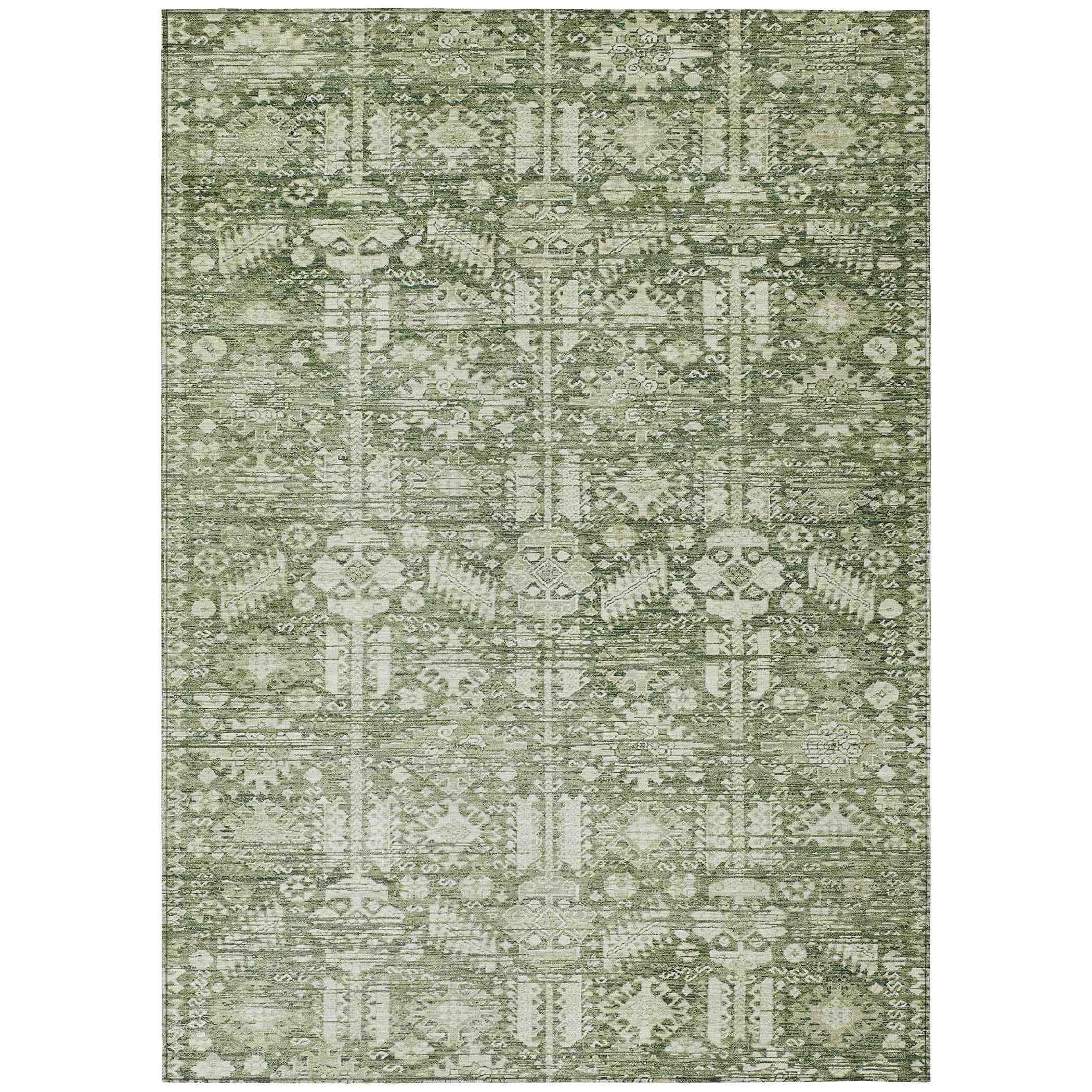 Addison Rugs Laearis Green Washable Indoor-Outdoor Rug