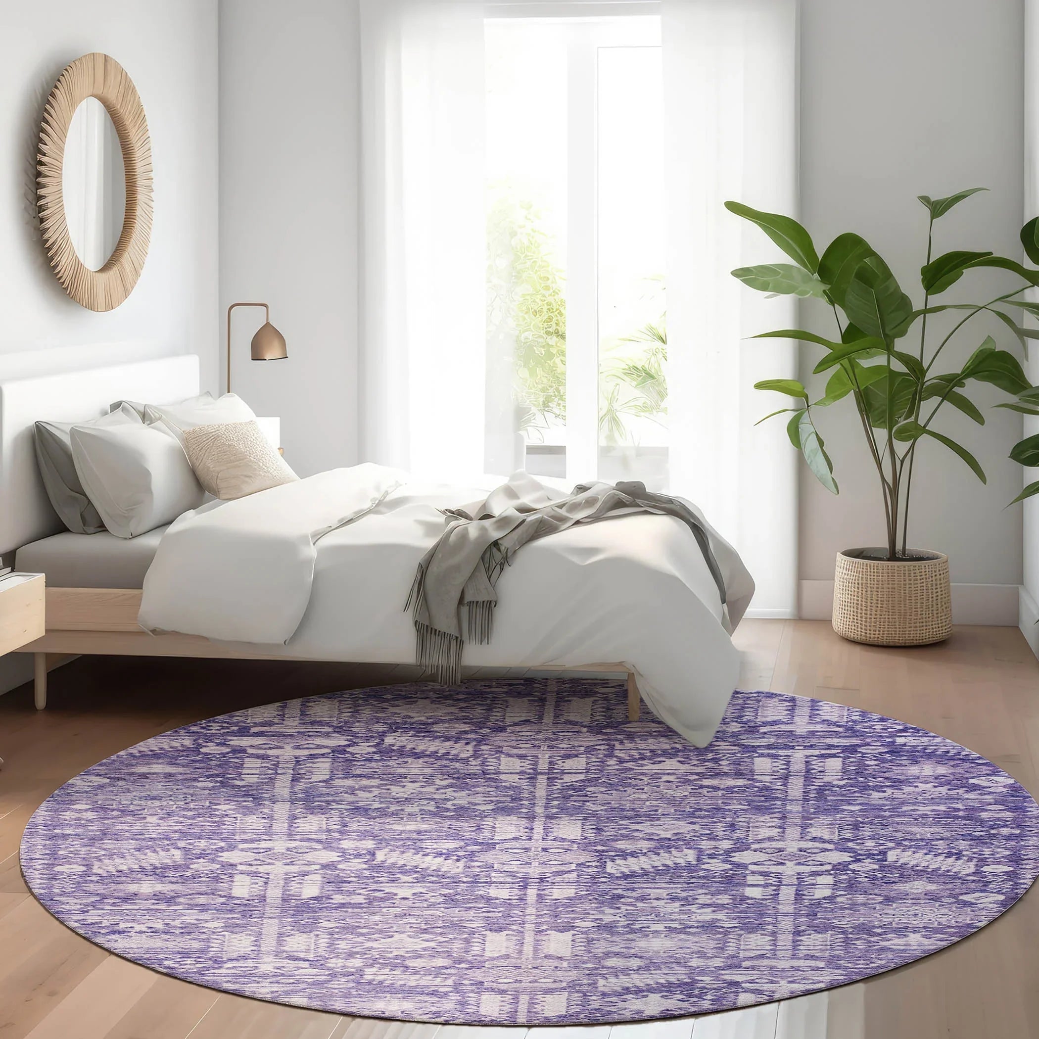 Addison Rugs Laearis Purple Washable Indoor-Outdoor Rug