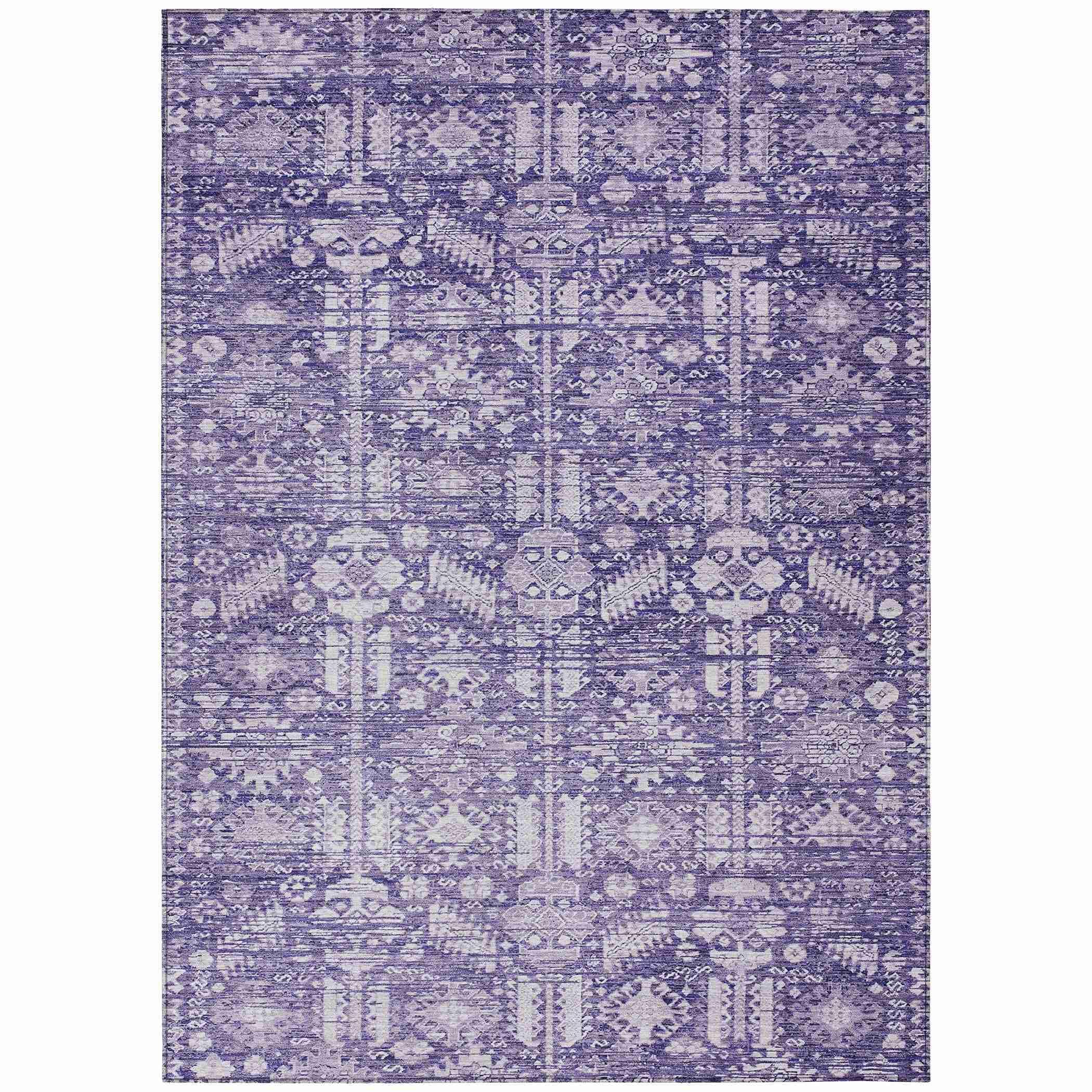 Addison Rugs Laearis Purple Washable Indoor-Outdoor Rug