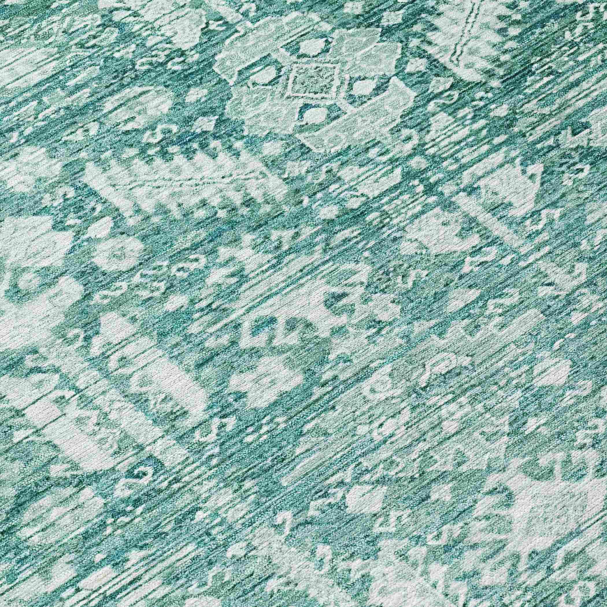 Addison Rugs Laearis Teal Washable Indoor-Outdoor Rug