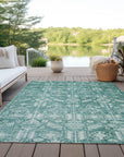 Addison Rugs Laearis Teal Washable Indoor-Outdoor Rug