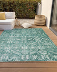 Addison Rugs Laearis Teal Washable Indoor-Outdoor Rug