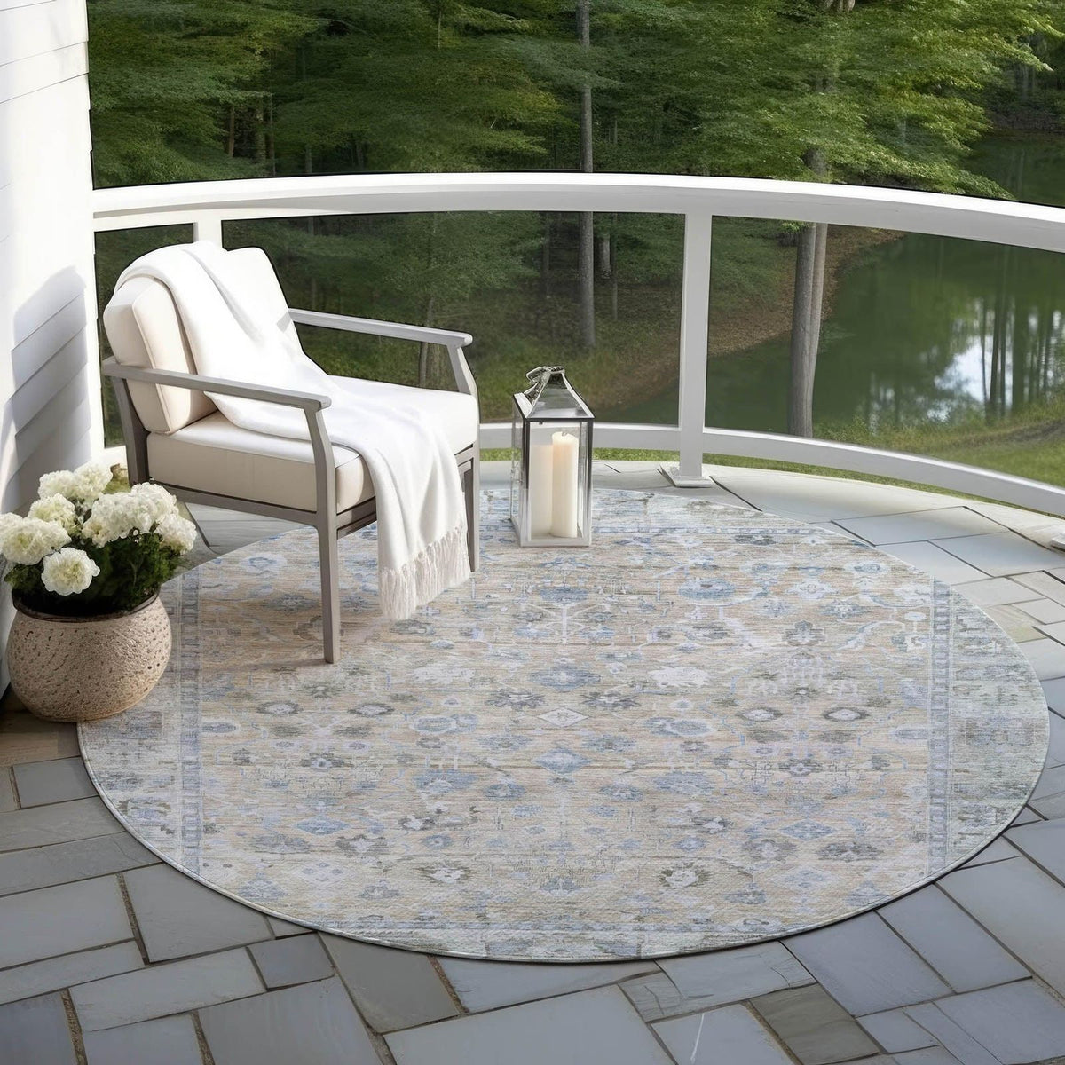 Addison Rugs Laeel Beige Washable Indoor-Outdoor Rug