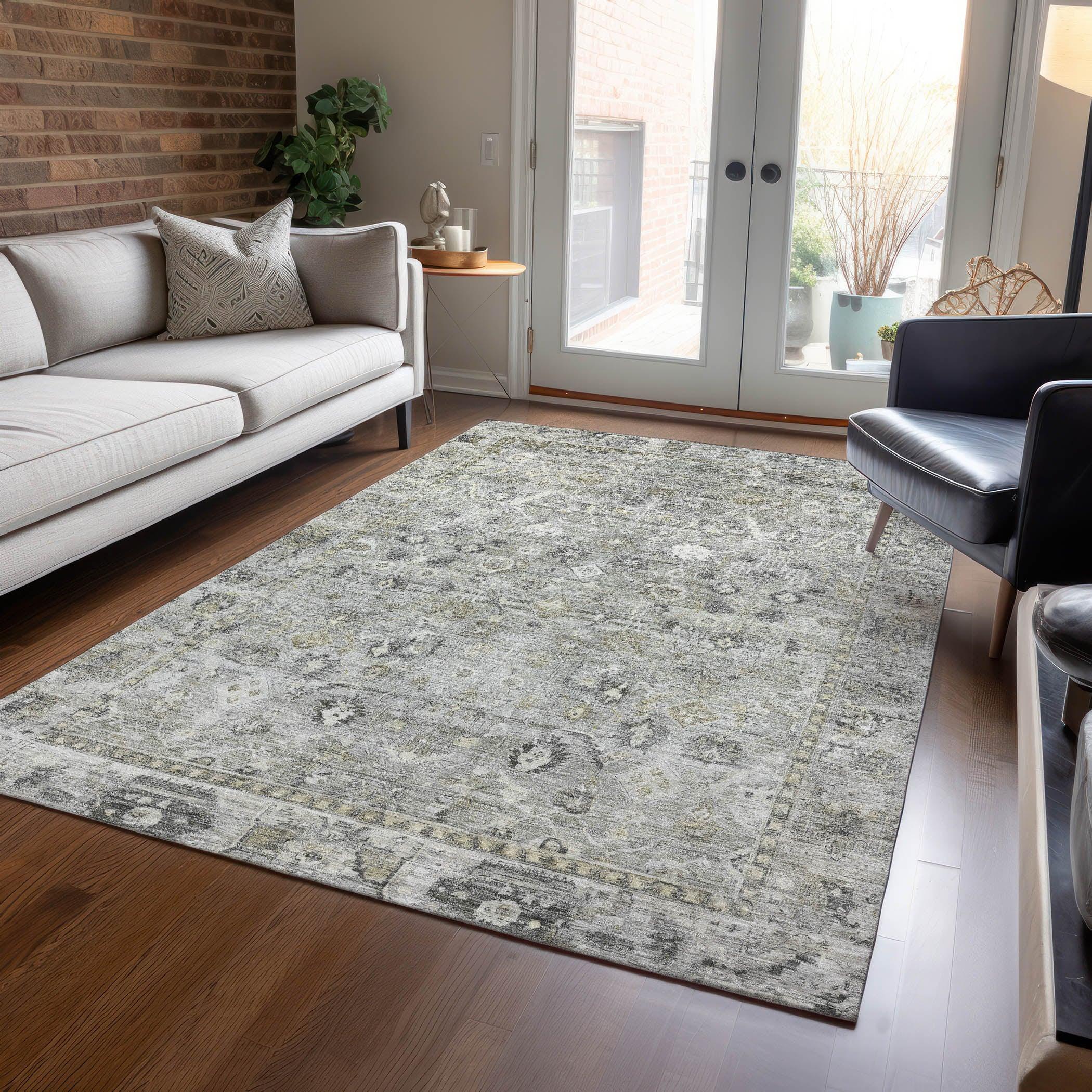 Addison Rugs Laeel Gray Washable Indoor-Outdoor Rug