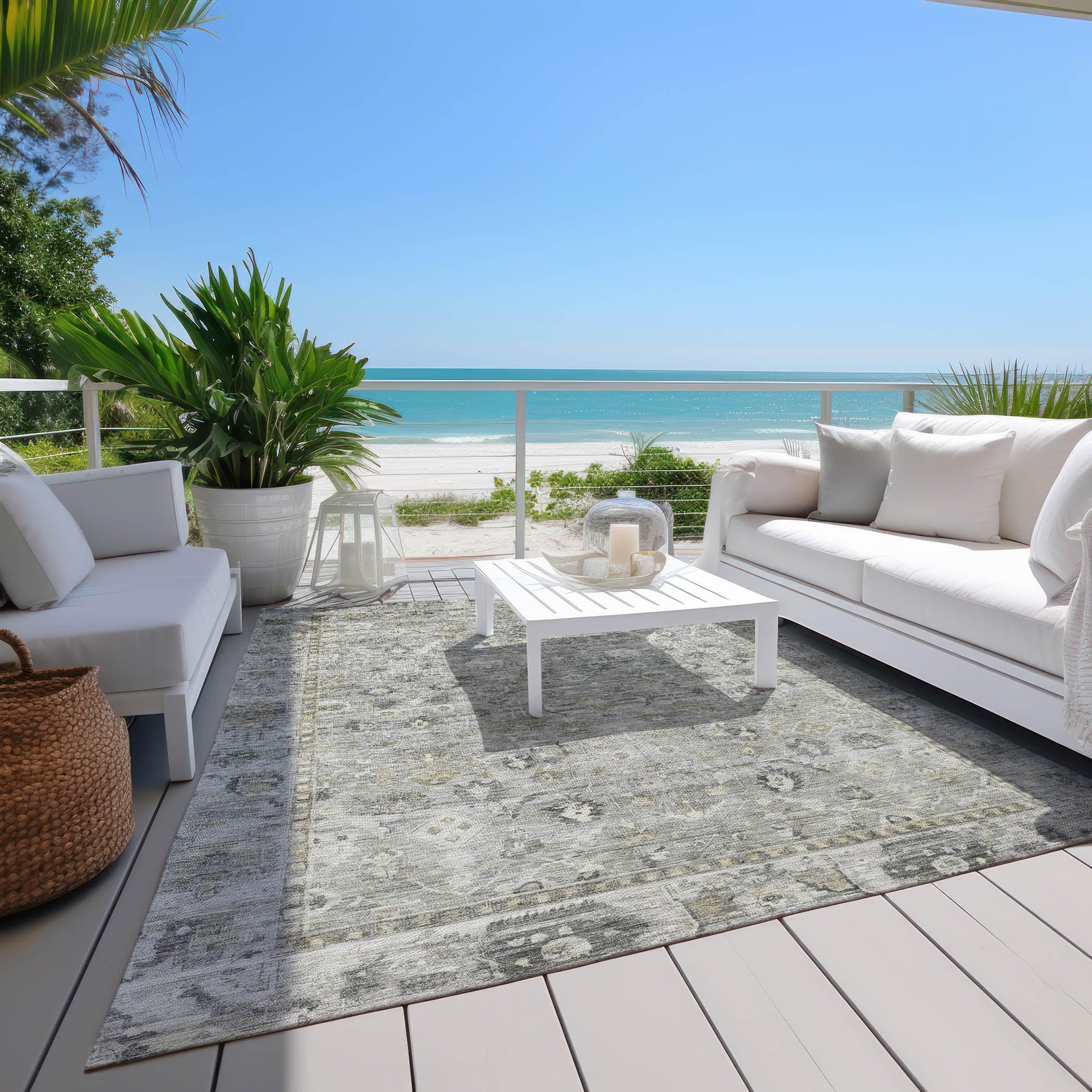 Addison Rugs Laeel Gray Washable Indoor-Outdoor Rug