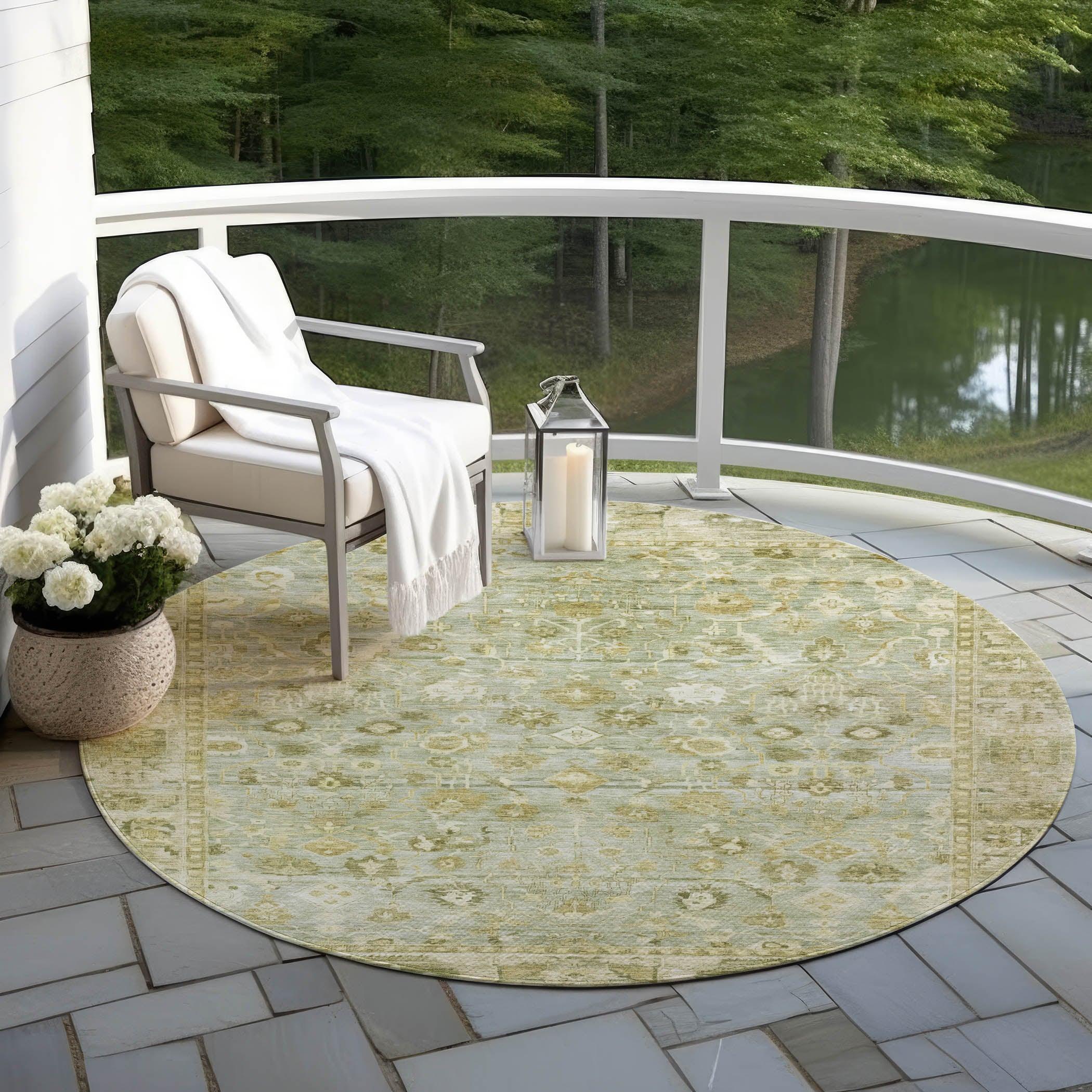Addison Rugs Laeel Green Washable Indoor-Outdoor Rug