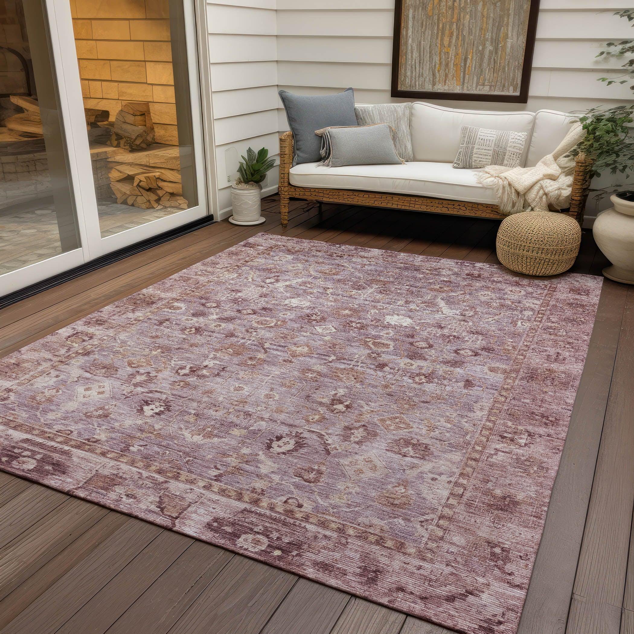 Addison Rugs Laeel Pink Washable Indoor-Outdoor Rug