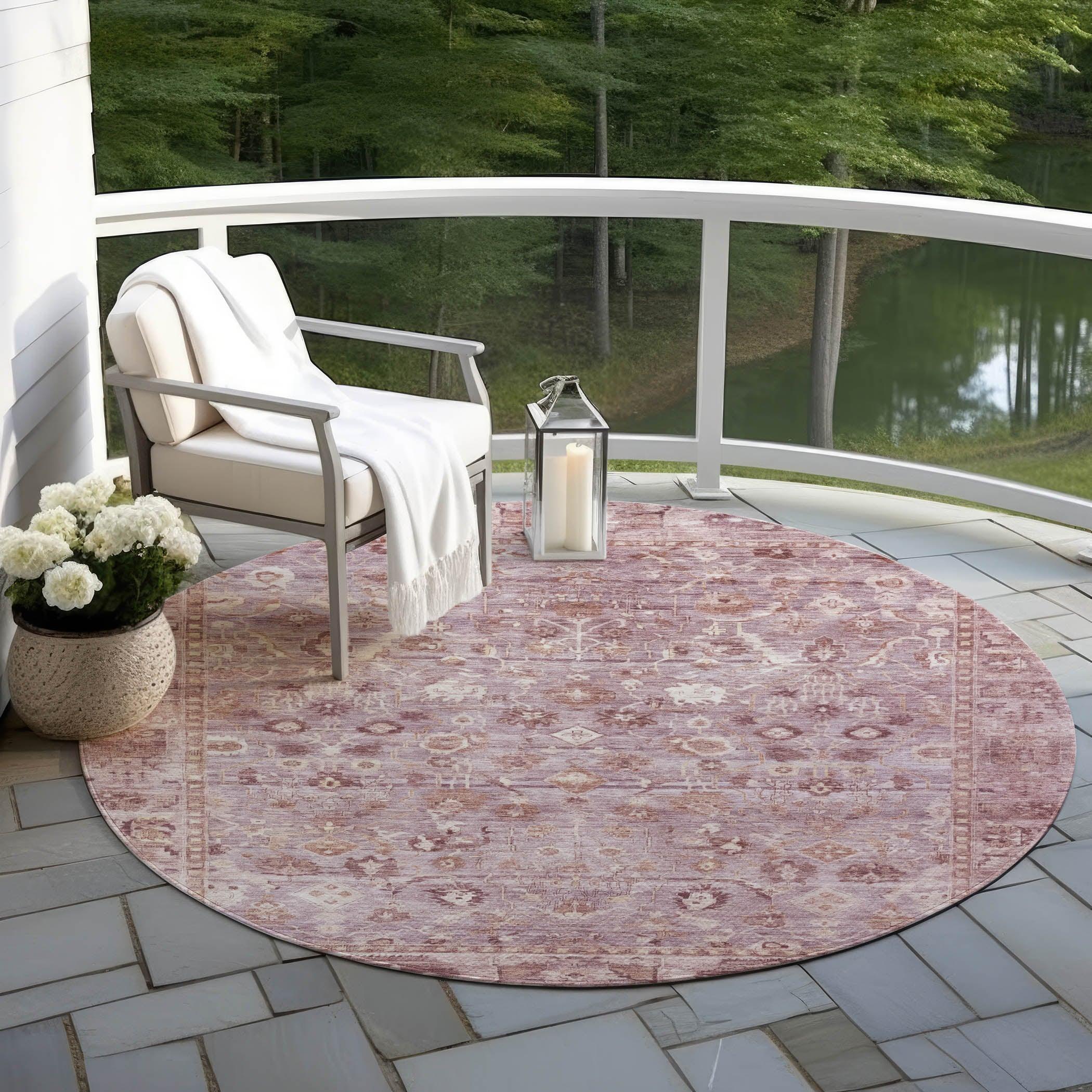 Addison Rugs Laeel Pink Washable Indoor-Outdoor Rug