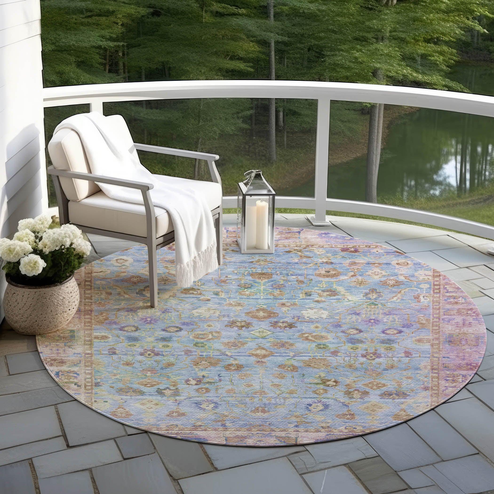 Addison Rugs Laeel Seafoam Washable Indoor-Outdoor Rug