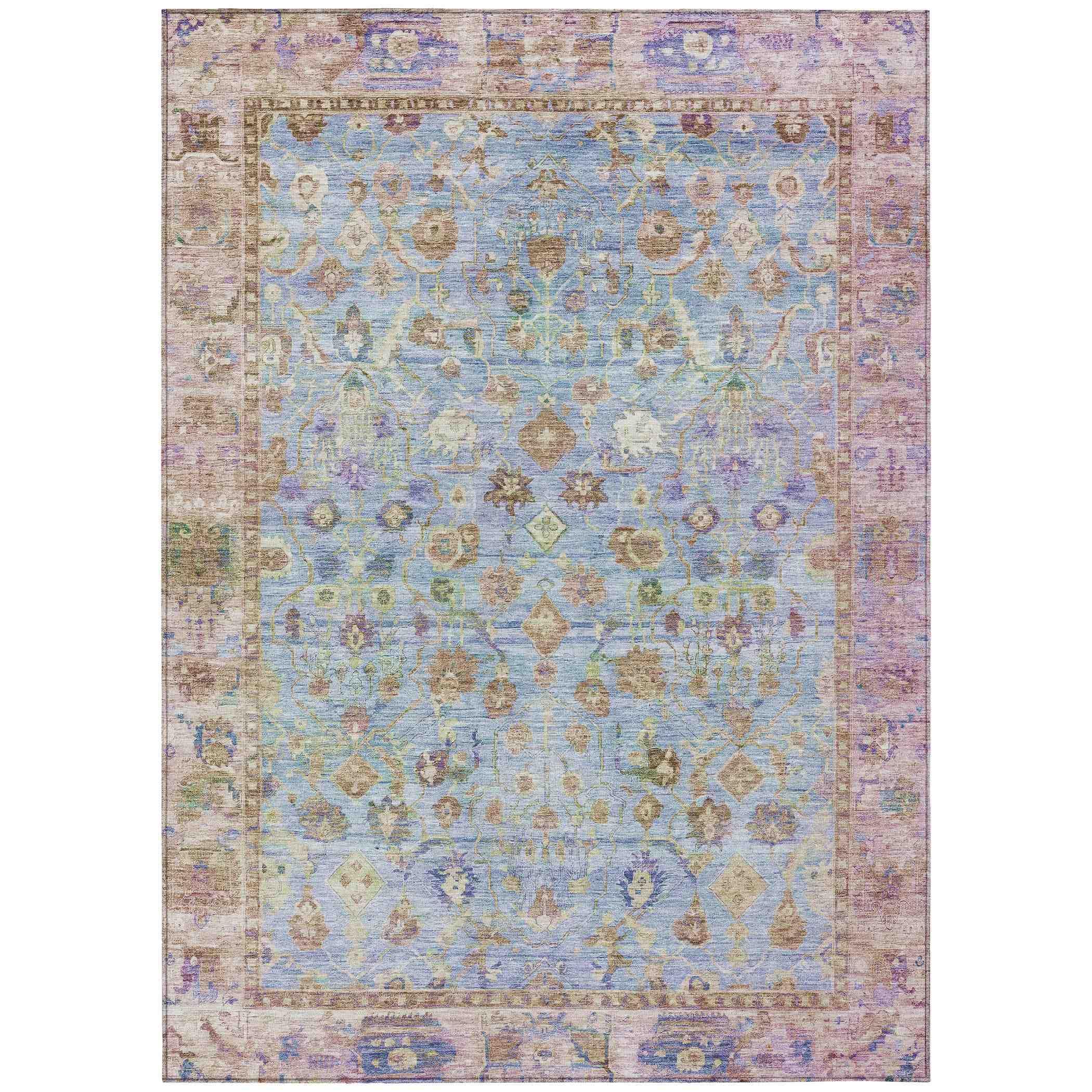 Addison Rugs Laeel Seafoam Washable Indoor-Outdoor Rug