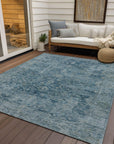 Addison Rugs Laeon Blue Washable Indoor-Outdoor Rug