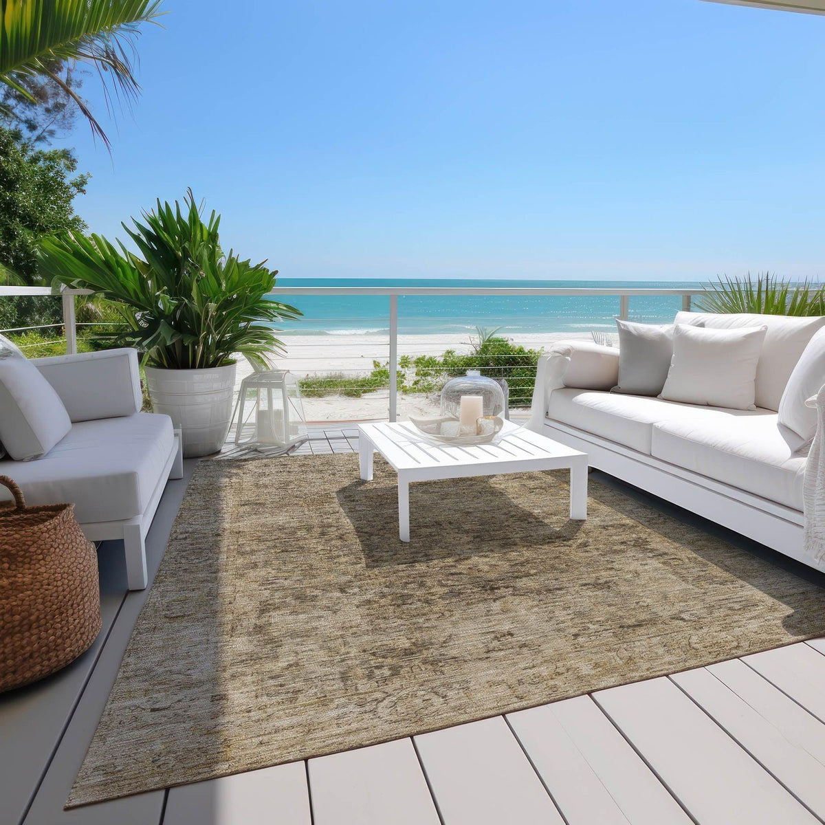 Addison Rugs Laeon Brown Washable Indoor-Outdoor Rug