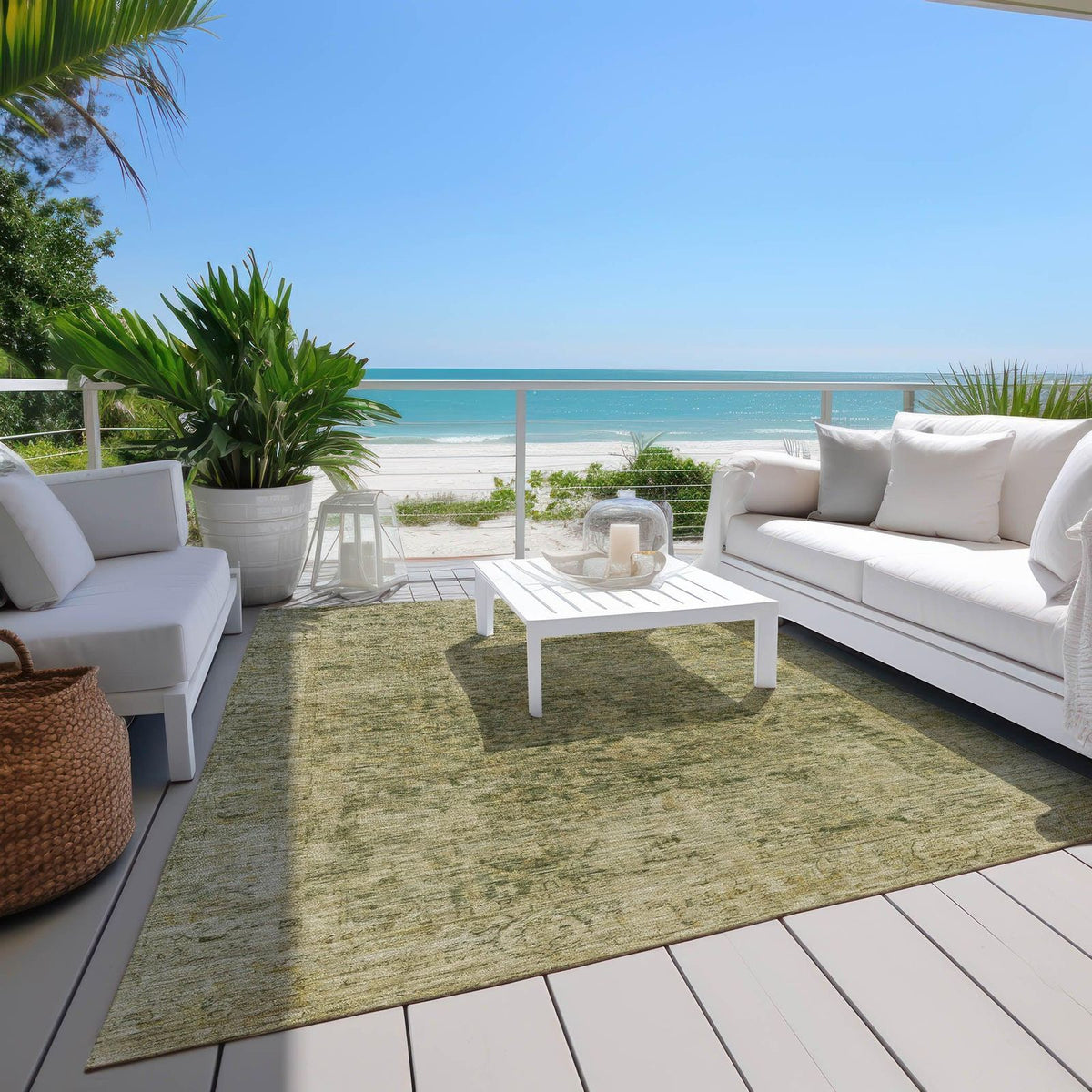 Addison Rugs Laeon Green Washable Indoor-Outdoor Rug