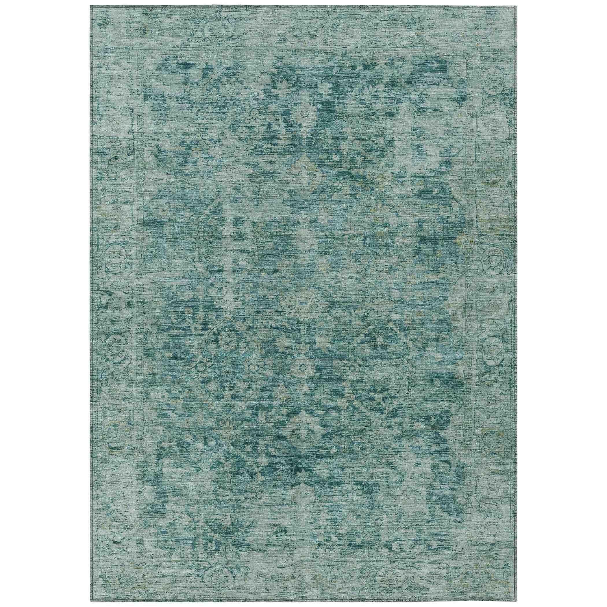 Addison Rugs Laeon Teal Washable Indoor-Outdoor Rug