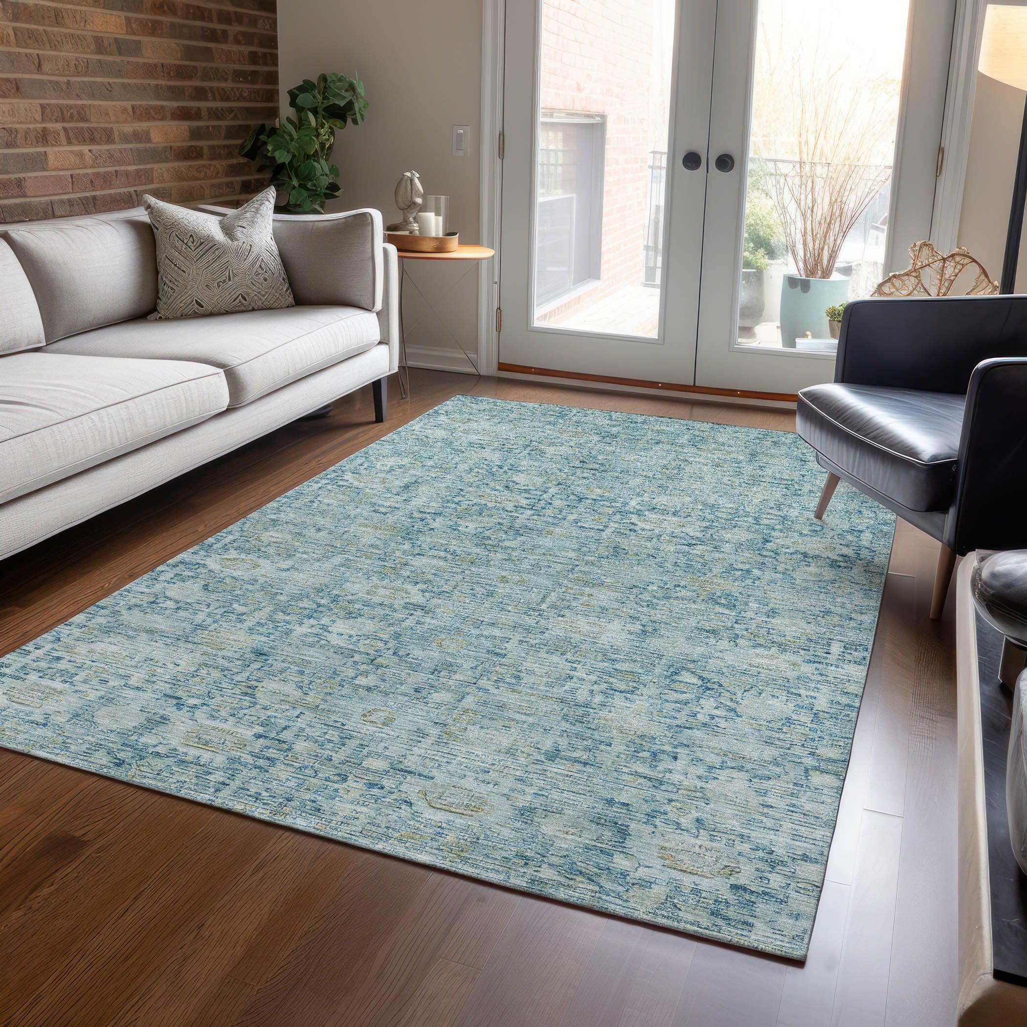 Addison Rugs Laeora Blue Washable Indoor-Outdoor Rug