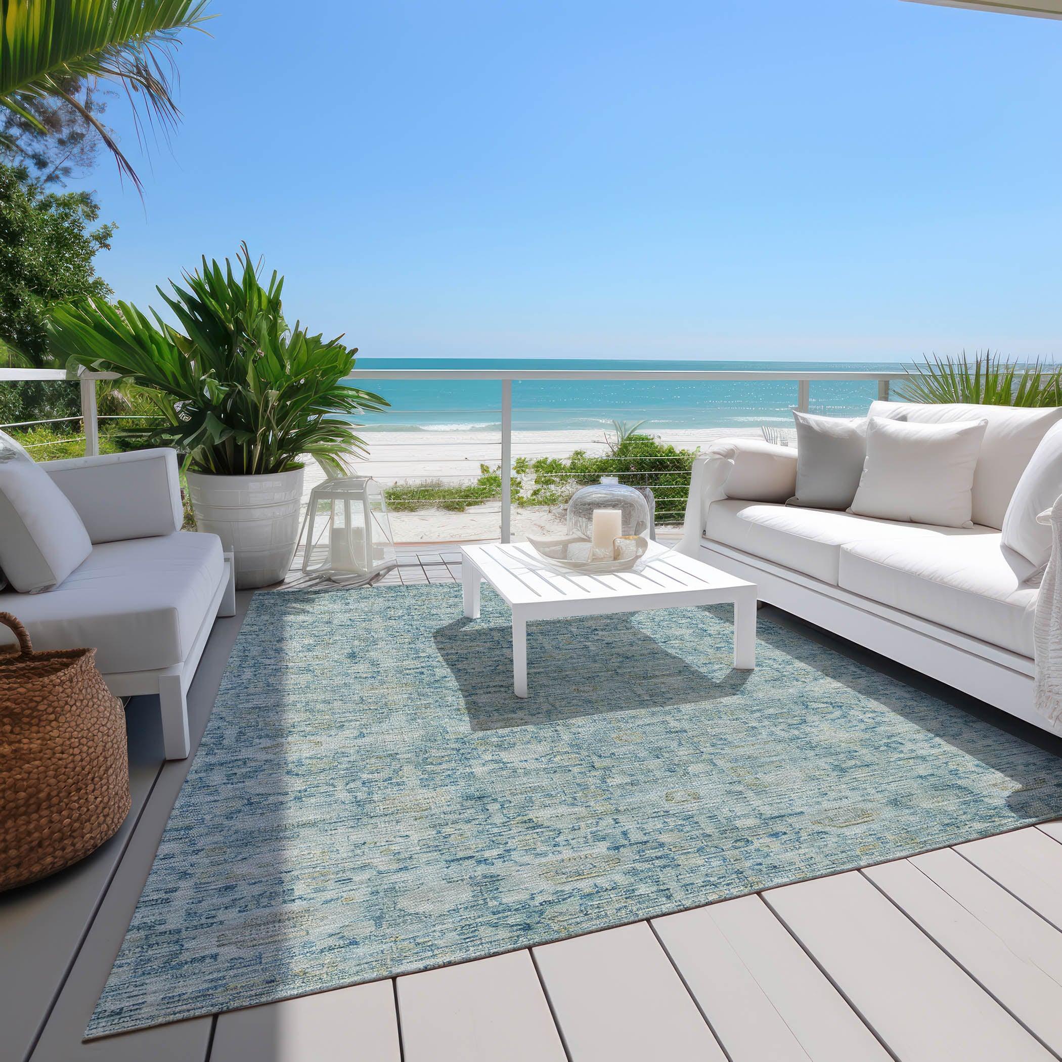 Addison Rugs Laeora Blue Washable Indoor-Outdoor Rug