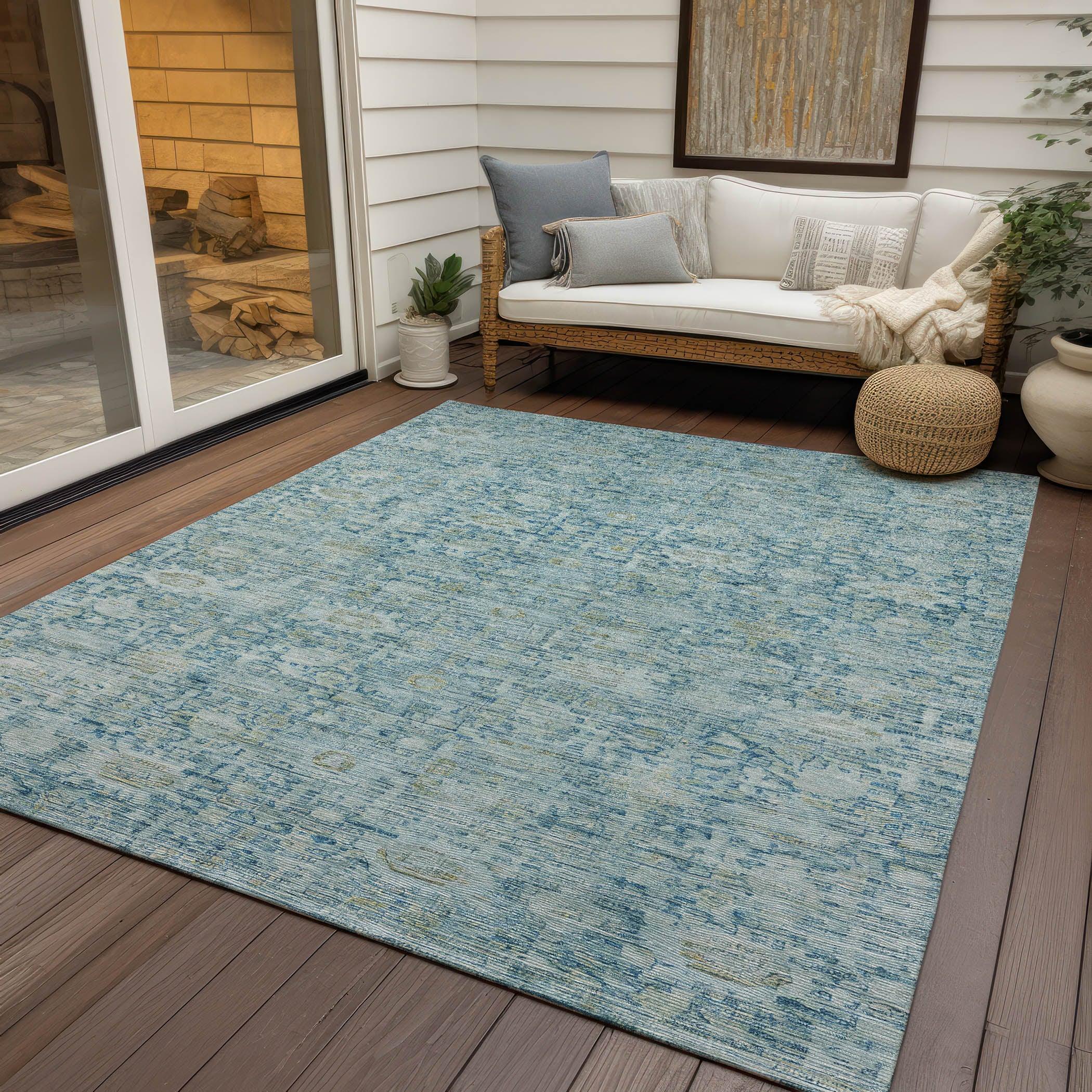 Addison Rugs Laeora Blue Washable Indoor-Outdoor Rug