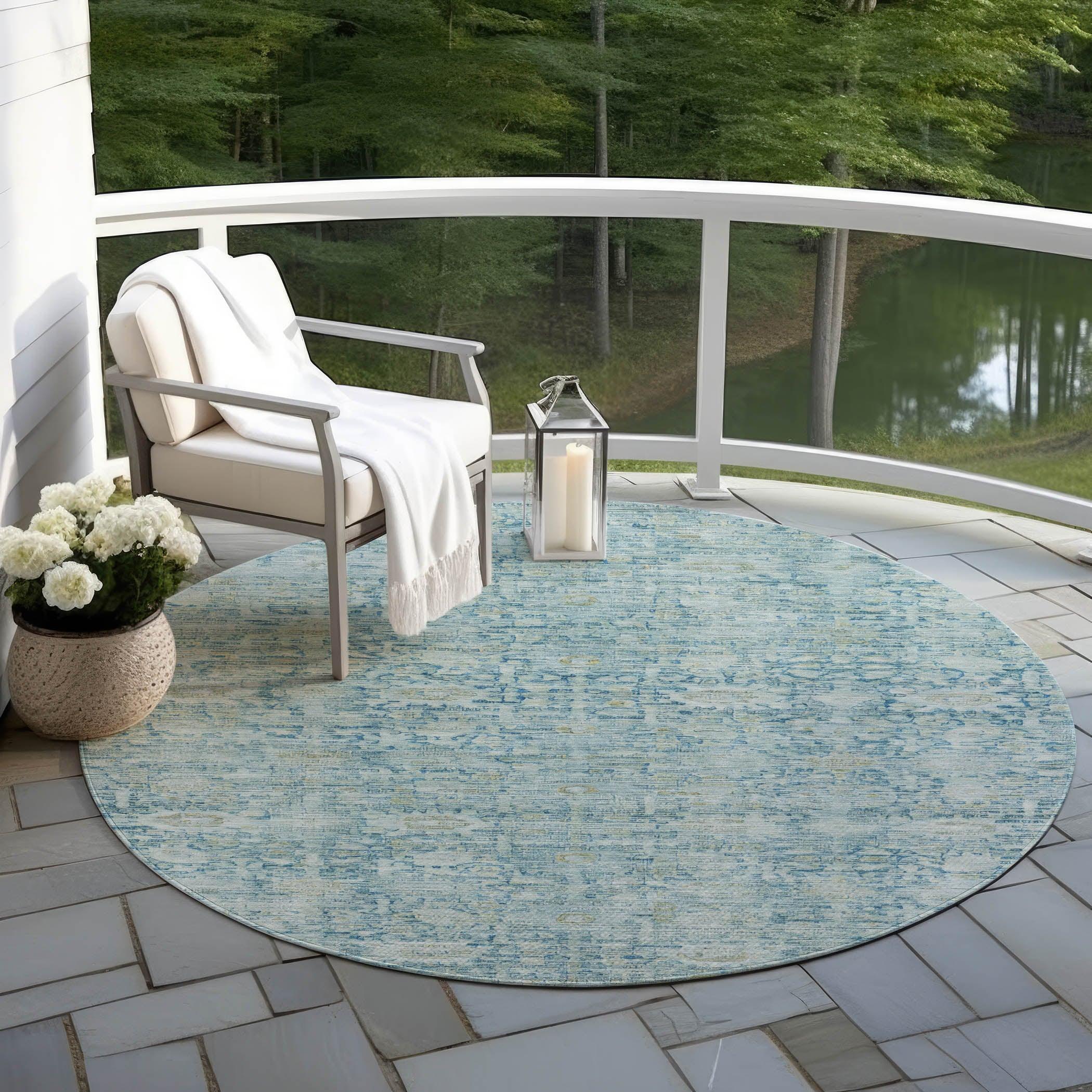 Addison Rugs Laeora Blue Washable Indoor-Outdoor Rug