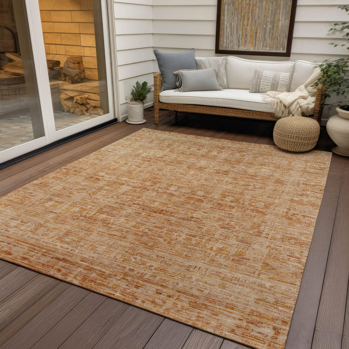 Addison Rugs Laeora Orange Washable Indoor-Outdoor Rug