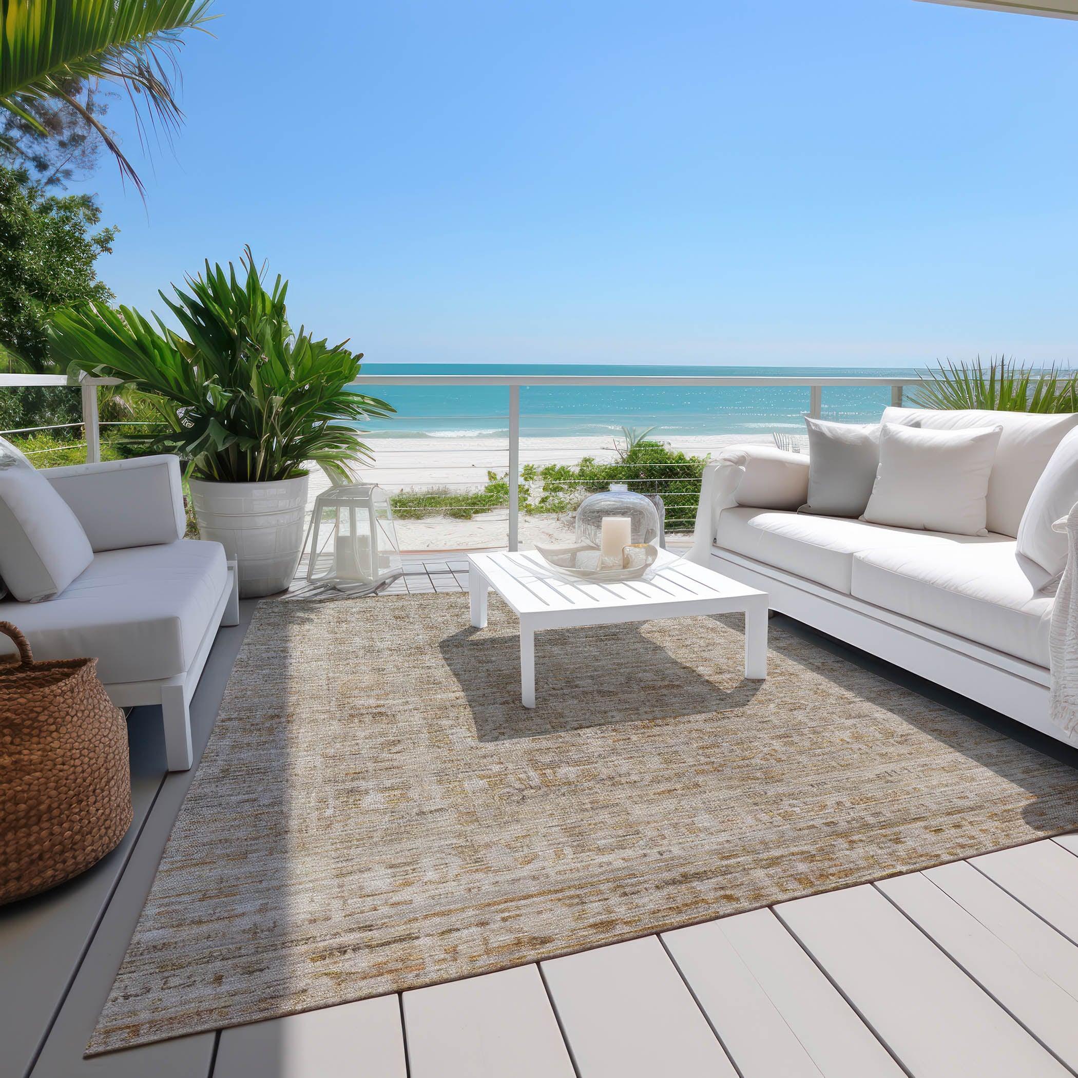 Addison Rugs Laeoril Brown Washable Indoor-Outdoor Rug