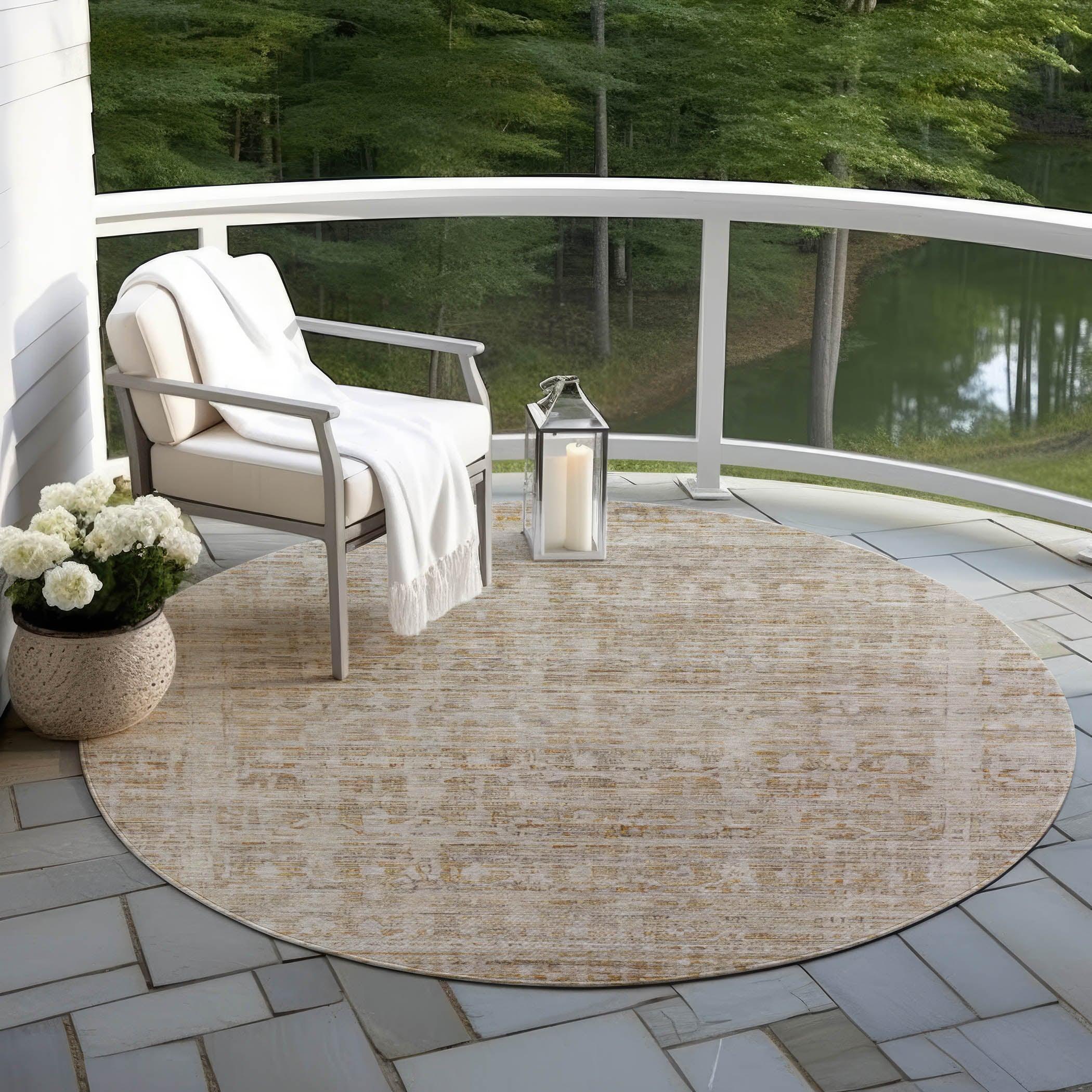 Addison Rugs Laeoril Brown Washable Indoor-Outdoor Rug