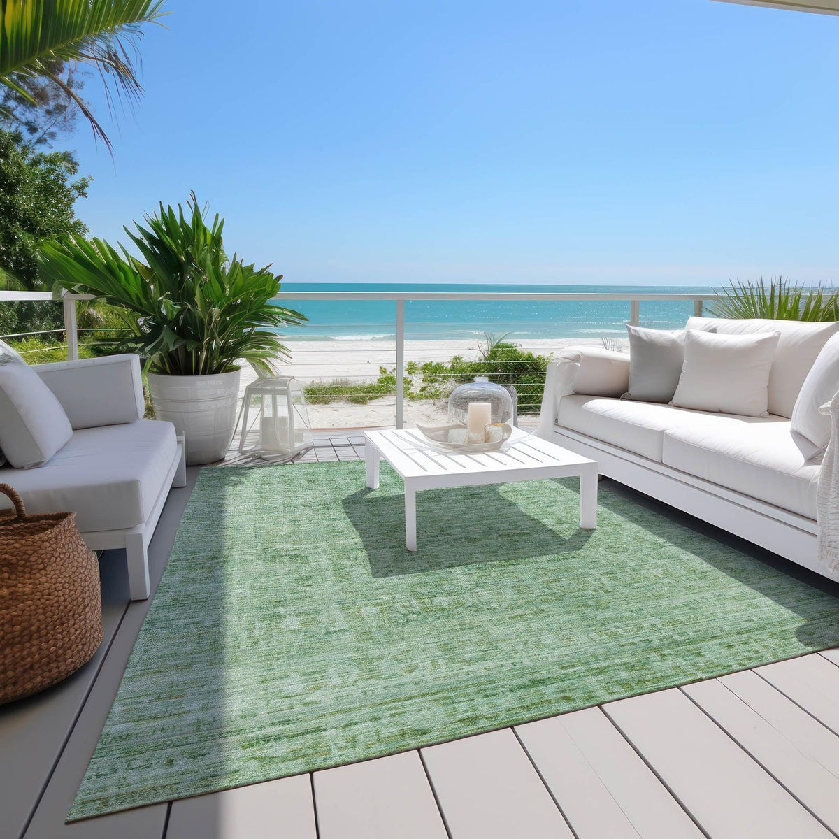 Addison Rugs Laeoril Teal Washable Indoor-Outdoor Rug