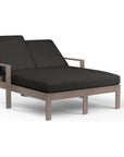 Laguna Sunbrella Outdoor Double Chaise Lounge-Outdoor Chaises-Sunset West-Spectrum Carbon-LOOMLAN