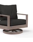 Laguna Sunbrella Swivel Outdoor Club Rocker-Outdoor Accent Chairs-Sunset West-Spectrum Carbon-LOOMLAN
