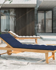 HiTeak Lance Teak Outdoor Sunlounger with Sunbrella Cushions