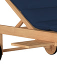 HiTeak Lance Teak Outdoor Sunlounger with Sunbrella Cushions