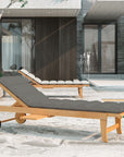 HiTeak Lance Teak Outdoor Sunlounger with Sunbrella Cushions