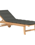 HiTeak Lance Teak Outdoor Sunlounger with Sunbrella Cushions