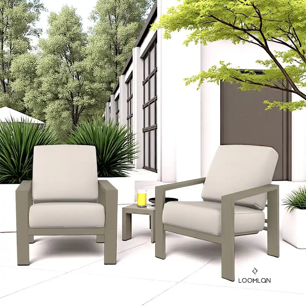Telescope Larssen Deep Seat Cushion Arm Chair with Fire Table 5PC Set