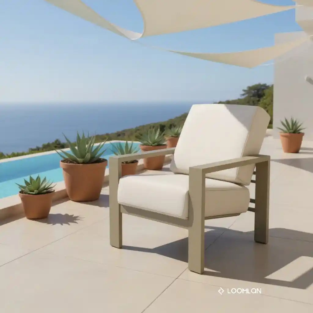 Telescope Larssen Deep Seat Cushion Arm Chair with Fire Table 5PC Set