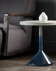 SUNPAN Laszilo End Table Concrete Grey  Blue Base