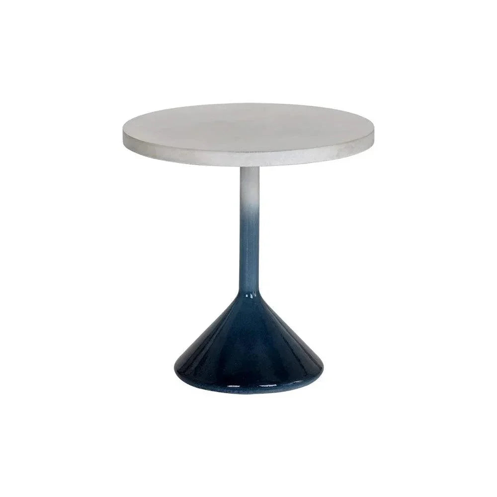 SUNPAN Laszilo End Table Concrete Grey  Blue Base