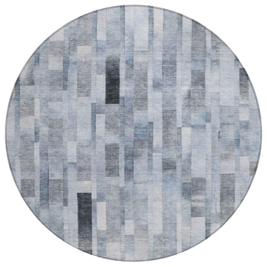 LOOMLAN Rugs Laventhia Blue Washable Indoor-Outdoor Rug