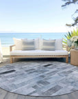 LOOMLAN Rugs Laventhia Blue Washable Indoor-Outdoor Rug
