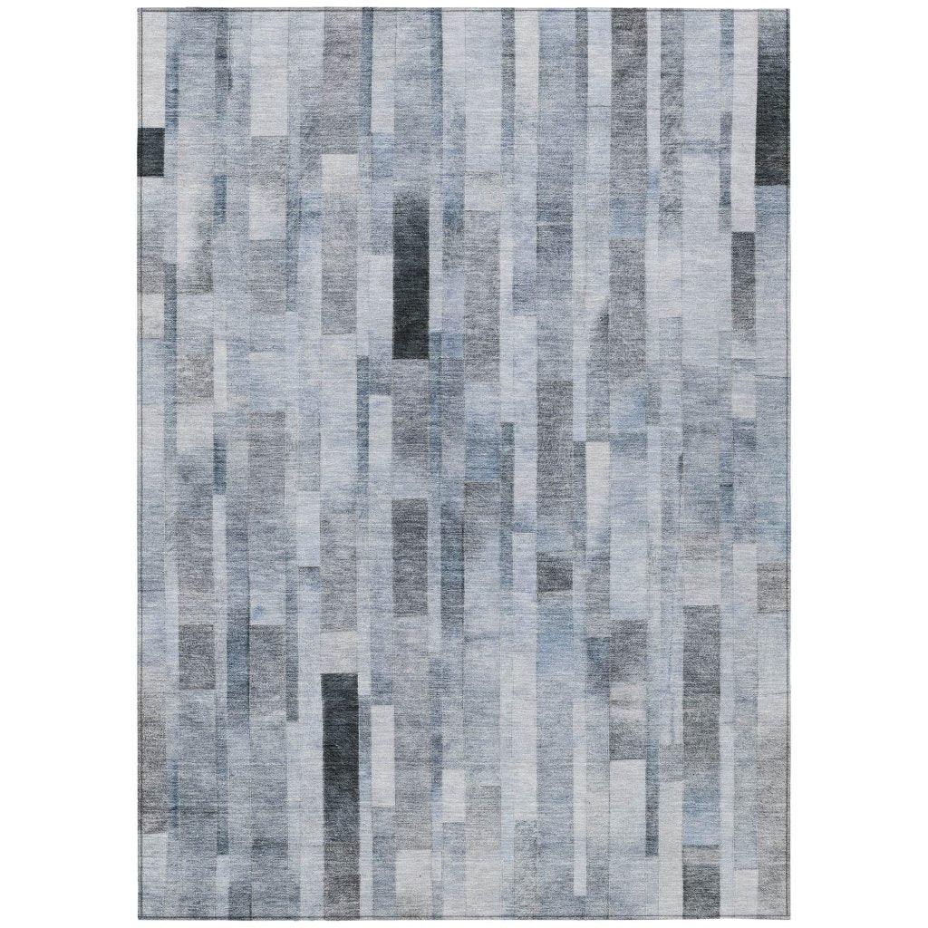 LOOMLAN Rugs Laventhia Blue Washable Indoor-Outdoor Rug
